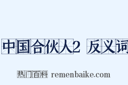 中国合伙人2反义词是什么意思的图片